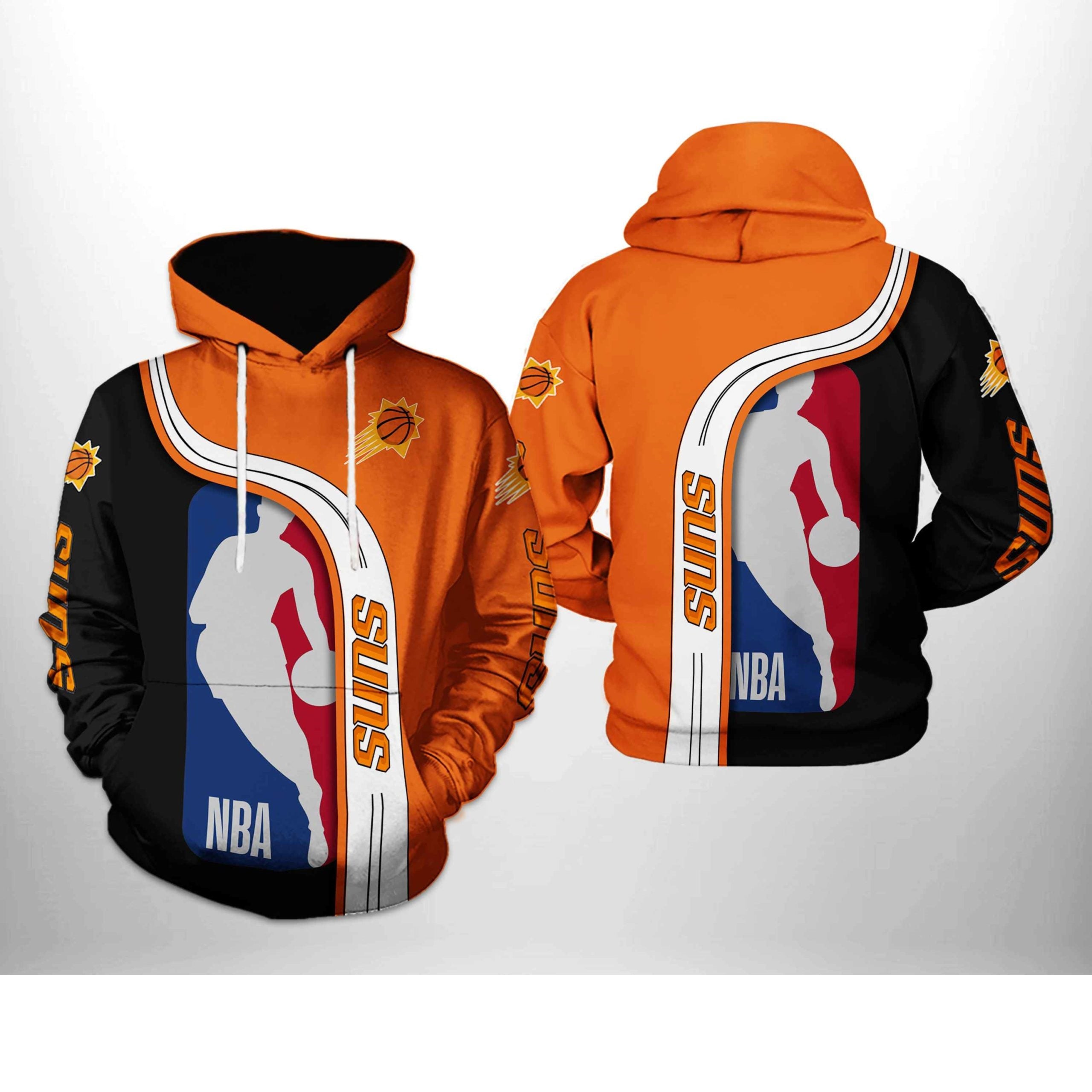 Men's Phoenix Suns Fanatics Attack Colorblock Pullover Hoodie
